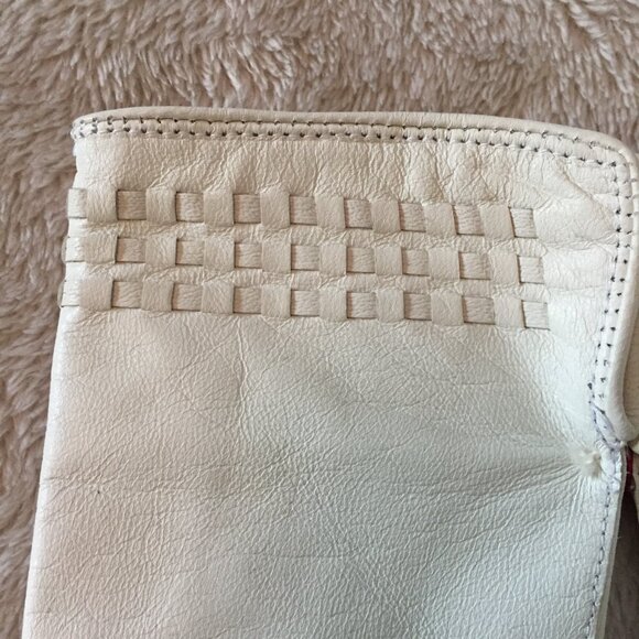 NWT White Leather gloves sz 6.5 - Picture 5 of 10